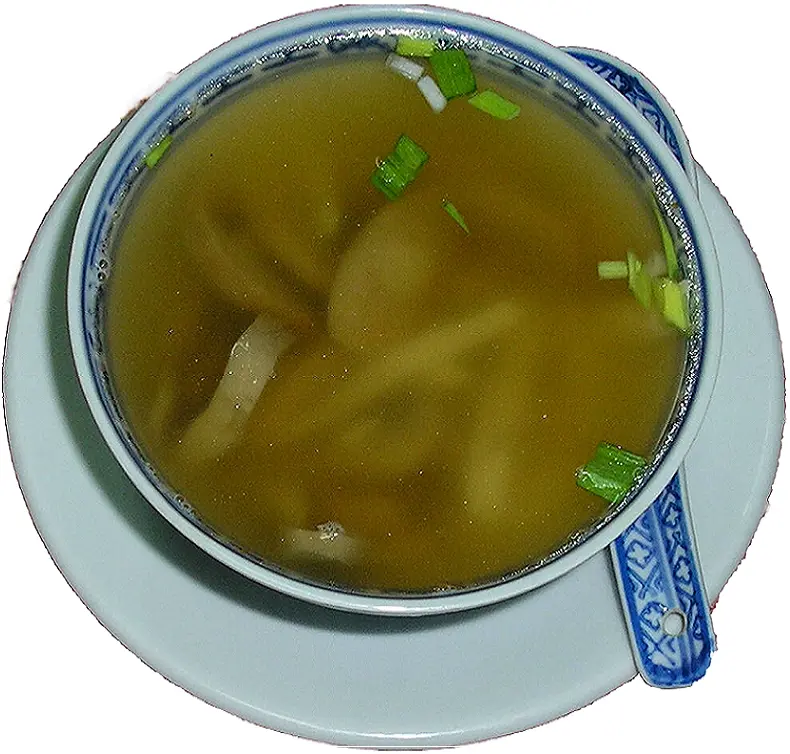 Sopa de pollo con champiñones