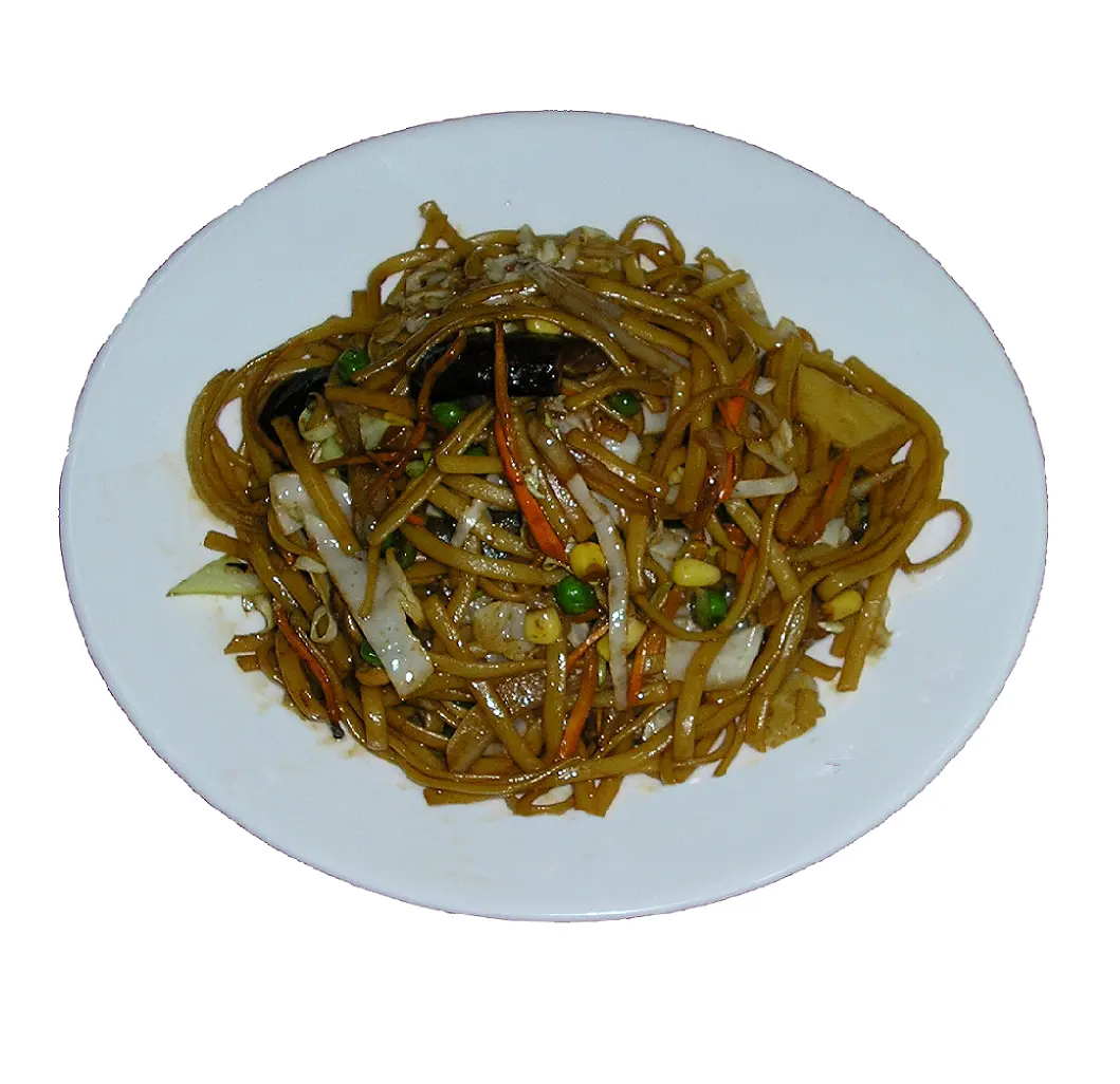 Tallarines fritos con verduras