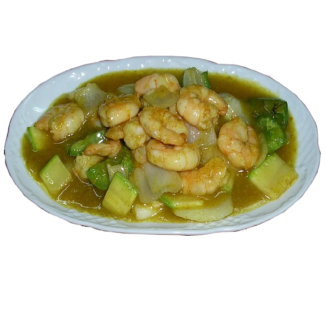 Gambas con salsa curry