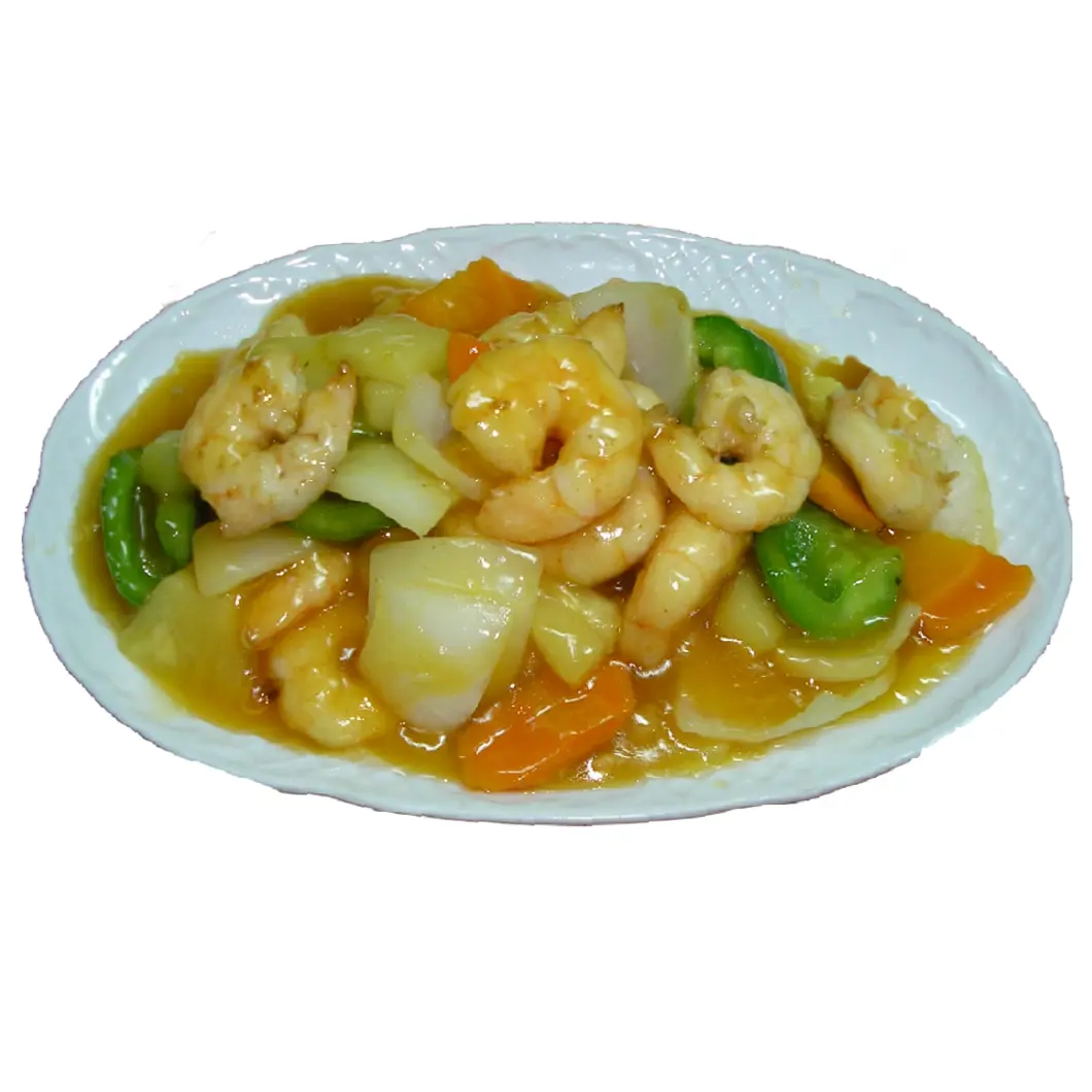 Gambas con salsa agridulce