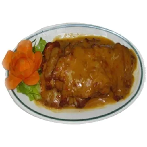 Pollo frito con salsa de cacahuete