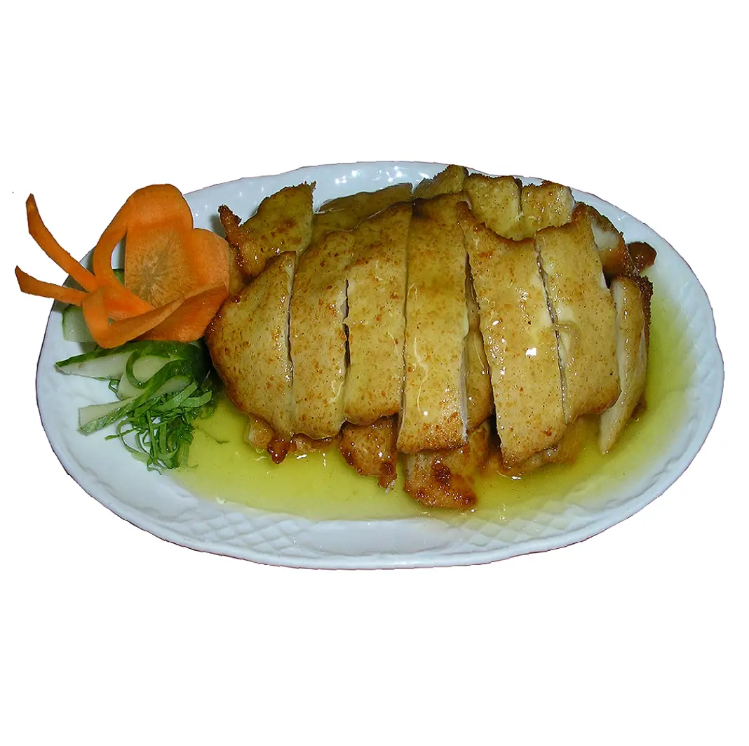 Pollo frito con salsa limón